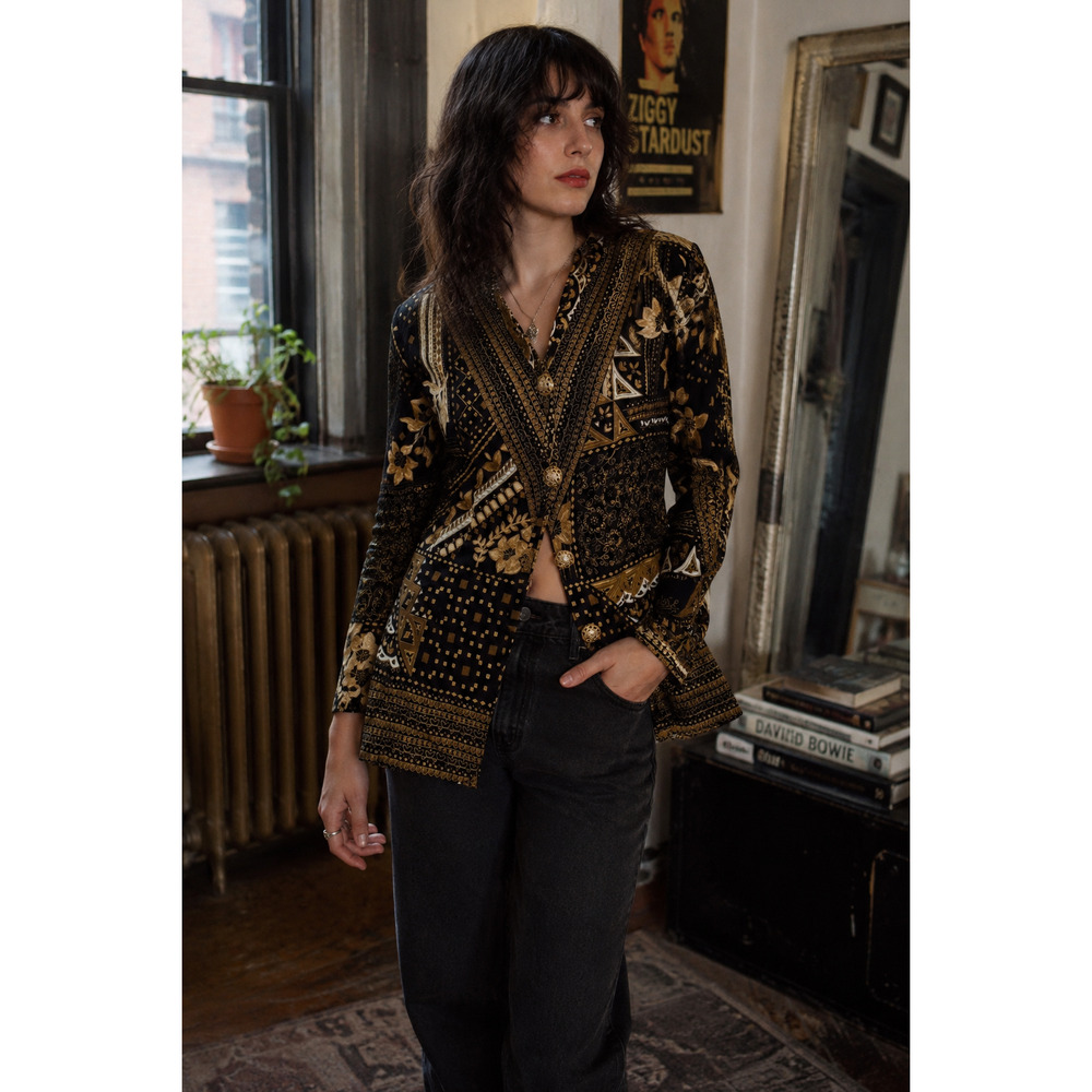Vintage floral patchwork blazer by Lady carol Size 10 Indie Art to wear bohemian - Picture 8 of 8